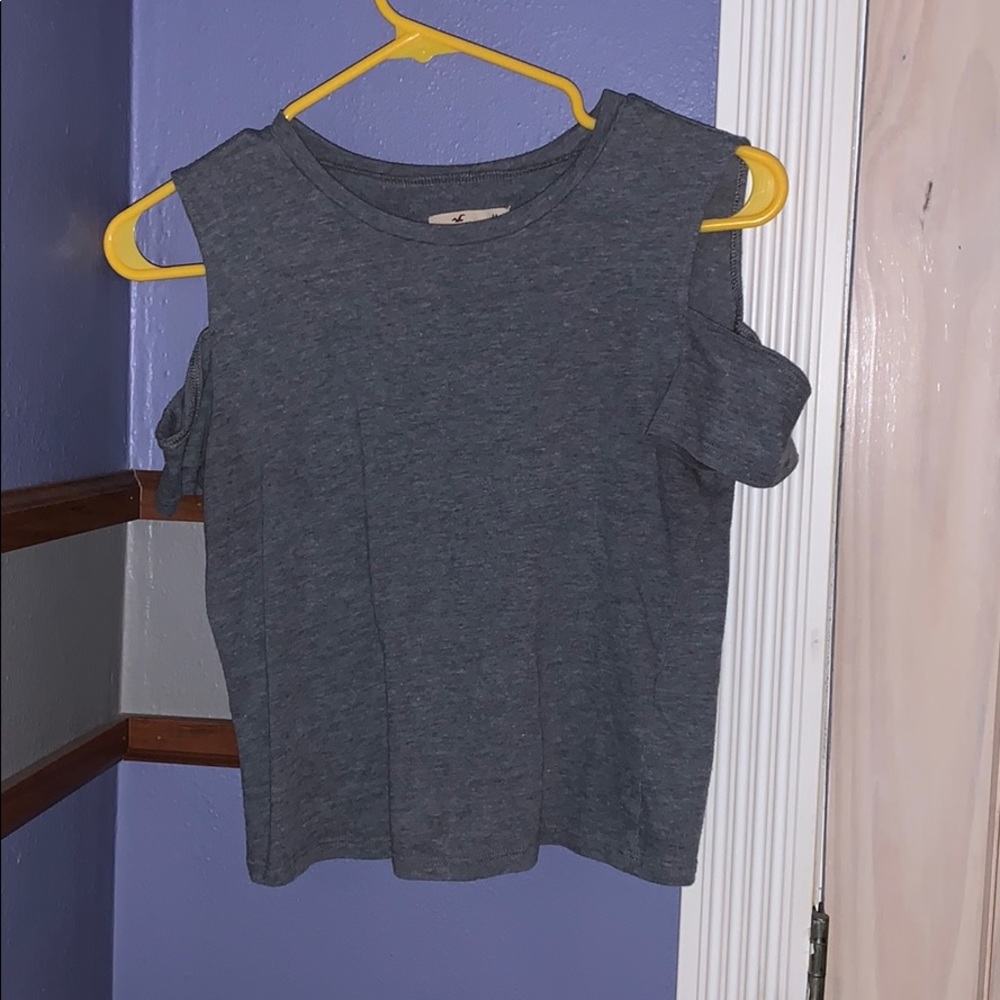 Grey off the shoulder shirt